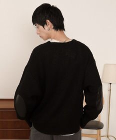 WEGO エルボーパッチVネックプルオーバー