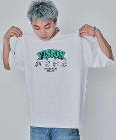 WEGO 【ユニセックス着用ITEM/MLサイズ展開】別注VISIONゴーストスケーターグラフィックT（SS）
