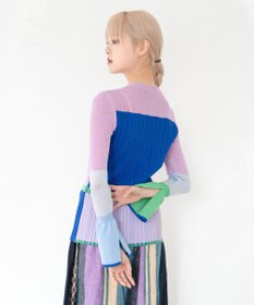 COQ CACTUS カラーブロックリブニット