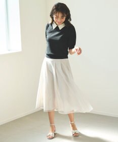 Feroux 【洗える】バイカラー襟 ニット