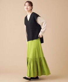 SHARE PARK LADIES 【ウォータープルーフ】　マキシティアードスカート