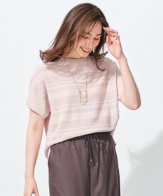 自由区 【洗える】クレープストレッチボーダー ニット