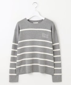 自由区 L コットンウールハイゲージボーダー ニット