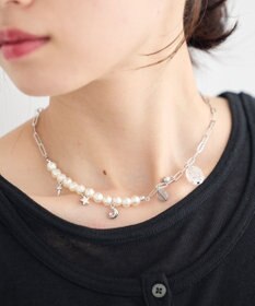 earth music&ecology パールＭＩＸチャームネックレス