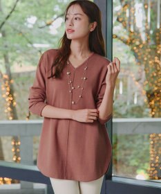 Tiaclasse 【安田美沙子さん着用・新色追加・洗える】ラウンドヘムニットチュニック