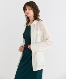 BEIGE， 【洗える】AMARYLLIS / ウエストベルトシアーサファリジャケット