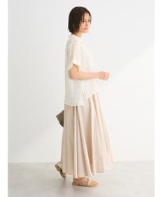 Green Parks シアーチェック開襟ブラウス