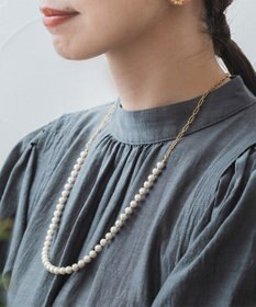 Pisceans コットンパール&フィガロチェーンネックレス