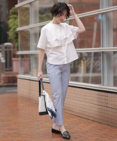 J.PRESS LADIES 【セットアップ対応・洗える・撥水】コットンFITTY テーパード パンツ