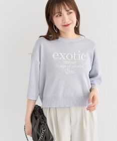 Green Parks ・ＥＬＥＮＣＡＲＥ　ＤＵＥ　ロゴ刺繍６分袖ニット