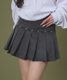 WEGO スタッズデザインプリーツスカパン