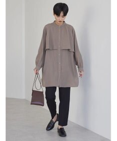 AMERICAN HOLIC バンドカラーフリルシャツチュニック