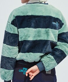 PW CIRCULUS 【ふわもこあったか/防寒/裏地付】【WOMEN】ボーダーフェイクファープルオーバー