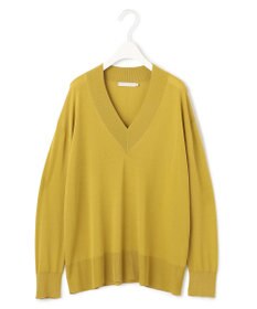 ICB L 【洗える】シルクヴィスコースハイゲージ Vネックニット
