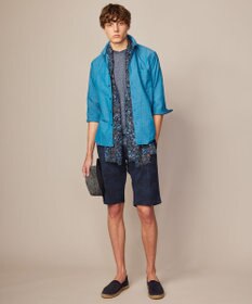 JOSEPH ABBOUD 【イタリア素材/製品染め】ボタニカルヘリンボンプリント ショーツ