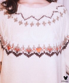 earth music&ecology 【予約】Disney/ミッキー刺繍ノルディックニットチュニック