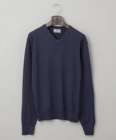 GOTAIRIKU 【家庭洗濯可能】イタリア糸 ハイゲージVネックニット