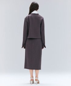 BEIGE， MULLIN / ウールツイードフロントベントスカート