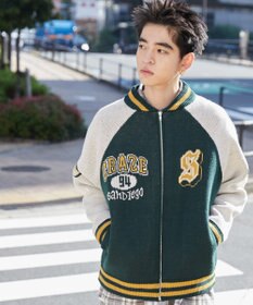 WEGO 【ユニセックス着用ITEM/MLサイズ展開】ジャガードニットスタジャン