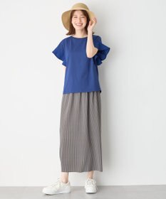 ANY 異素材コンビフリルスリーブプルオーバー