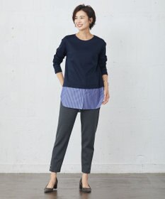 J.PRESS LADIES 【接触冷感・UVケア】レイヤードジャージー カットソー