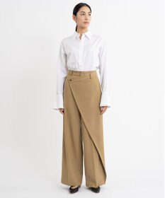 23区 S 【エステータ】ウールギャバジン ワイド ラップパンツ