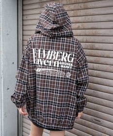 WEGO 【ユニセックス着用ITEM/MLサイズ展開】チェックグラフィックZIPパーカー（LS）
