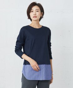 J.PRESS LADIES 【接触冷感・UVケア】レイヤードジャージー カットソー