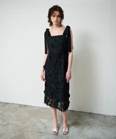 GRACE CONTINENTAL ケミカルフラワーレースワンピース