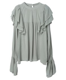 Green Parks ・Ｐｅｔｉｔ　Ｆｌｅｕｒ　ラッフルショルダーブラウス