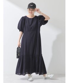 earth music&ecology コットンボイルパフスリーブワンピース