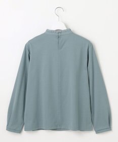 J.PRESS LADIES L プレーティングジャージー フリルネック カットソー