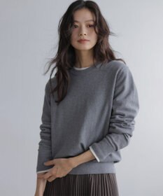 組曲 L 【加藤ローサさん着用】コットンカシミヤMIX刺繍入りニット