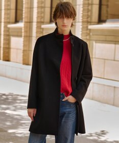 J.PRESS LADIES ショートビーバー スタンドカラー コート ブラック系