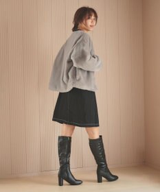 Feroux ノーカラーファー ジャケット