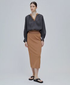 BEIGE， PAULINE / レザーコンビブラウス