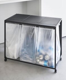 tower 蓋付き目隠し分別ダストワゴン タワー 45L 3分別 ブラック