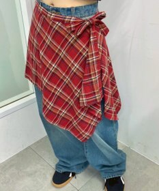 WEGO チェックラップスカート