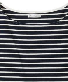 Green Parks 異素材ボーダーペプラムカットソー