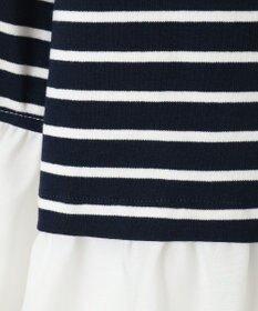 Green Parks 異素材ボーダーペプラムカットソー