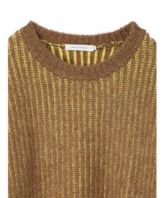 AMERICAN HOLIC バイカラー片畦ニットチュニック