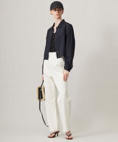 ICB シアーチェックジャカード クロップドジャケット