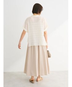 Green Parks シアーチェック開襟ブラウス