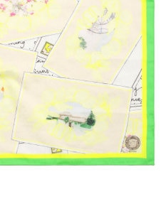 MOONBAT 【日本製】SWASH LONDON ポストカードプリント コットン スカーフハンカチ