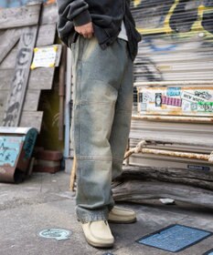 WEGO 【ウエストゴム/MLサイズ展開】ージーダブルニーパンツ