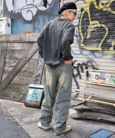 WEGO 【ウエストゴム/MLサイズ展開】ージーダブルニーパンツ