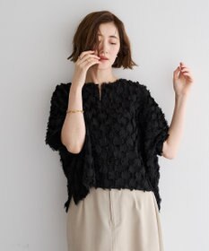 YECCA VECCA ジャガードフリンジブラウス