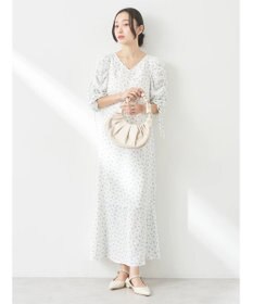 earth music&ecology 袖ドロストフラワーワンピース