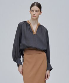 BEIGE， PAULINE / レザーコンビブラウス