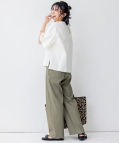 23区 【洗える】コットンツイルジャージー フレアスリーブ カットソー